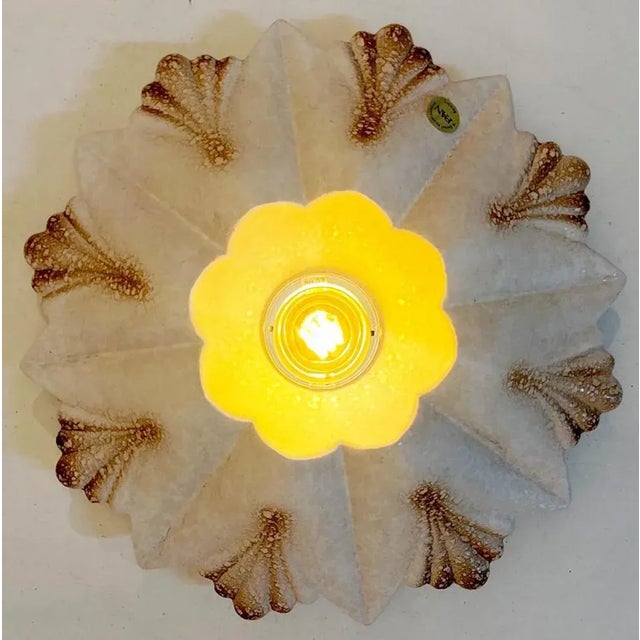 Flower Shell White Sand Ceramic Wall Light from Hustadt Keramik, Germany, 1970s For Sale - Image 12 of 13