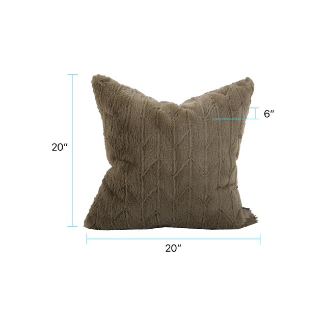 20 x 20 Angora Moss Pillow - Down Alternative Insert For Sale - Image 11 of 11