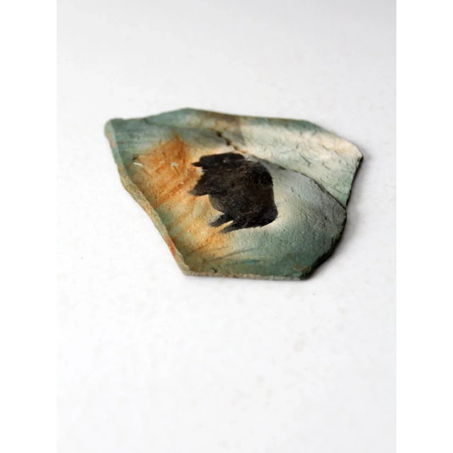 Vintage Bison Painting on Slate Rock For Sale - Image 4 of 7