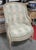 Mid-Century Louis XVI Style Lacquered Bergère Chair with Floral Fabric, 1950s For Sale - Image 3 of 6