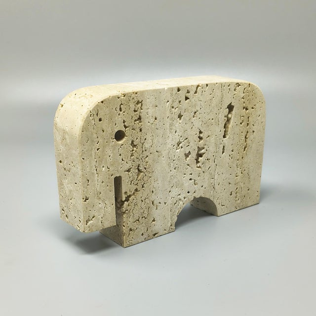Travertine Elephant Sculpture by Enzo Mari for F.lli Mannelli, 1970s For Sale - Image 4 of 7