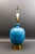 Mid Century Modern 1960s Large Blue Turquoise Glazed Ceramic Pottery Table Lamp. Measures Approximately 11" Diameter, 31"...