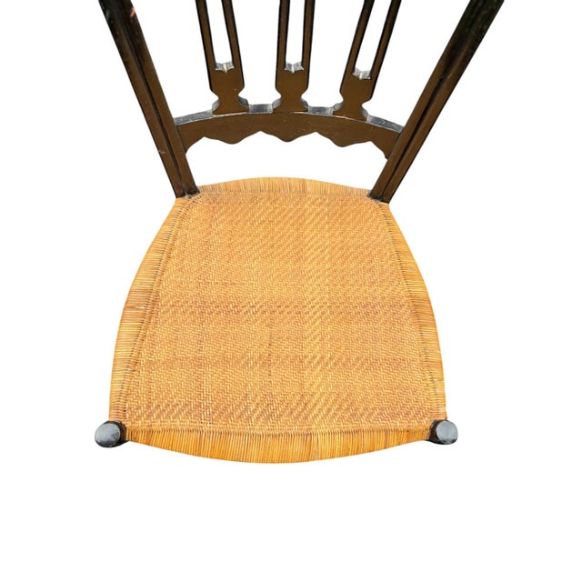 Mid 20th Century Guido Chiappe for Sedie Chiavari Ebonized High-Back Side Chair For Sale In Indianapolis - Image 6 of 12