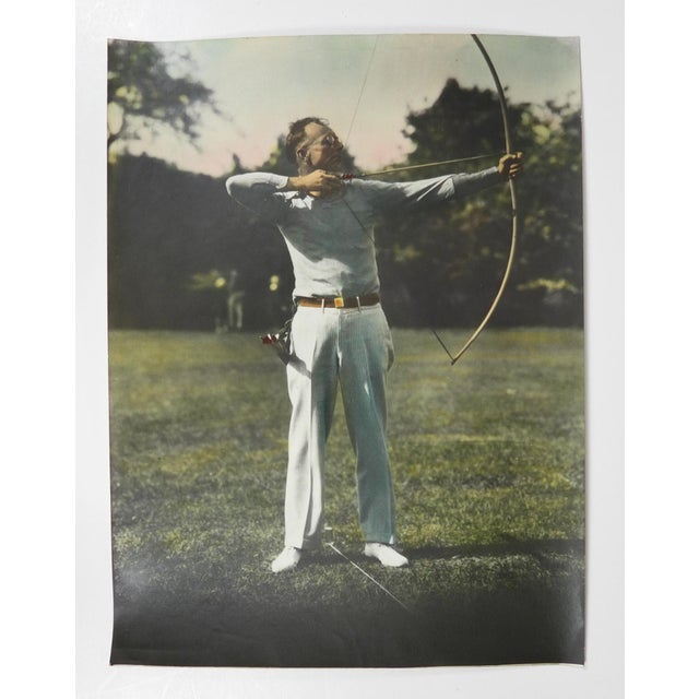 Early 20th century colortone advertising photograph of an archer . Unsigned. Unframed, edge and corner wear.