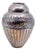 Round Pot in Gummed Silver with Reliefs and Top Stripes For Sale