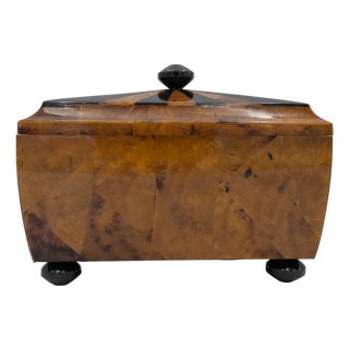 1980s Tiger Pen Shell Desk Box With Sunburst Inlay For Sale