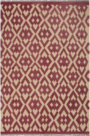 Modern Abstract Kilim Hand-Woven Wool Rug -5′11″ × 8′4″