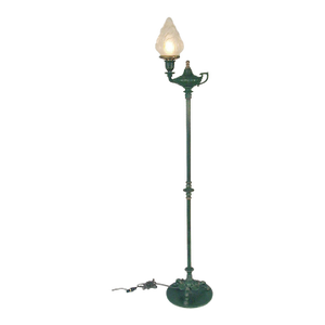 1910s Bradley & Hubbard (B&h) Aladdin Floor Lamp With Glass Flame Shade