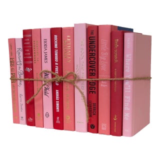 Decorative Books - Rose Petal Book Bundle - 1 Foot of Pink Books For Sale