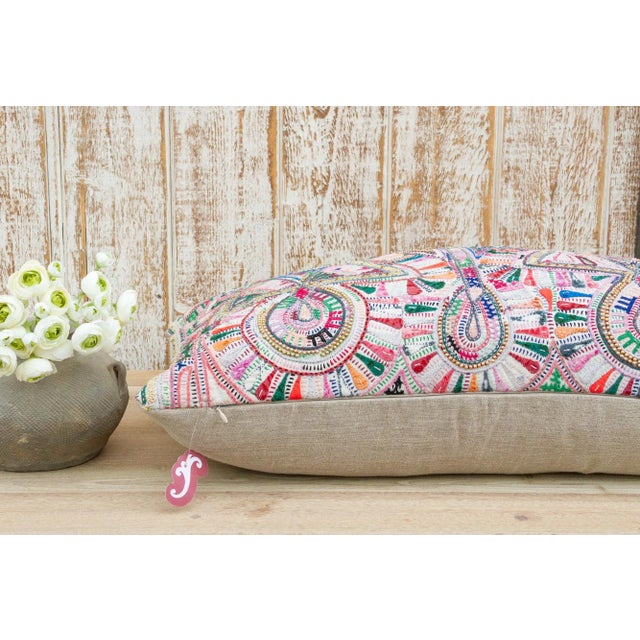 Textile Yaasir Antique Tribal Grain Sack Pillow For Sale - Image 7 of 10