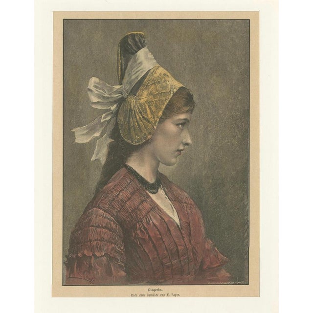 After Eduard Payer, Linzerin Austrian Folk Costume, Print, 1880 For Sale - Image 6 of 10