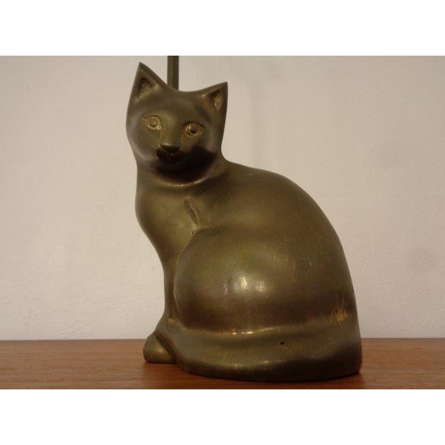 Metal Large Cat Brass Door Stopper, 1960s For Sale - Image 7 of 18