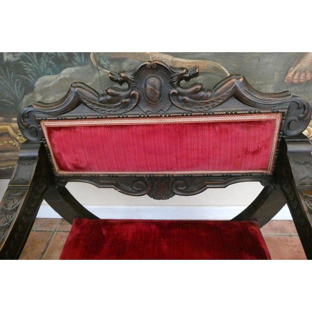 Green Antique English Carved Oak Green Man Chair with Boar Heads, 1830 For Sale - Image 8 of 18