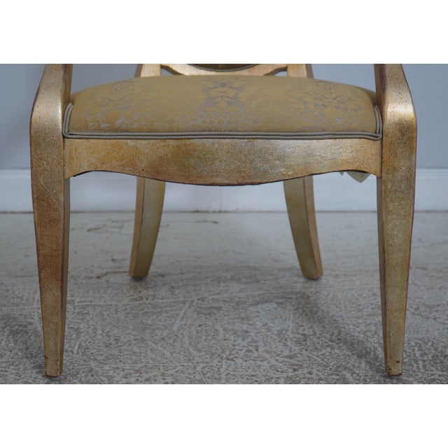 Pair Henredon Gold Finish Decorator Open Armchairs For Sale - Image 9 of 18