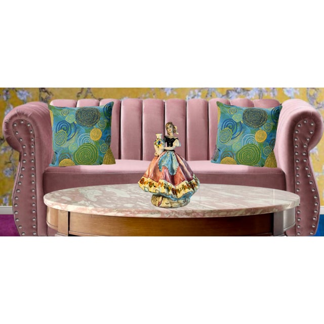 Mid 20th Century Large 16 In. Tall Mid-Century Italian Porcelain Woman Holding a Water Jug For Sale - Image 5 of 16