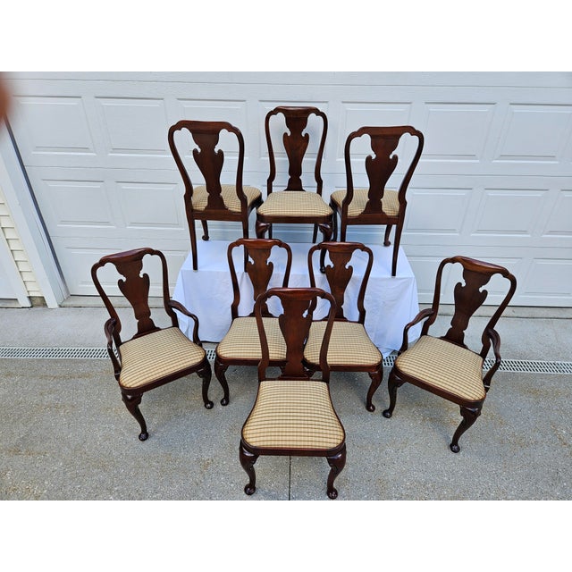 A set of eight Baker Furniture Historic Charleston Reproduction mahogany dining chairs. This set includes two armchairs...