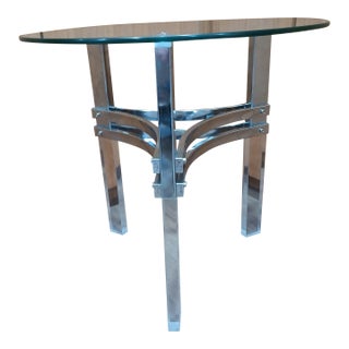 1970s Round Lucite and Glass Contemporary Cocktail Table For Sale