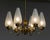 1940s Brass Chandelier with Six Arm Supporting Frosted Art Glass Vases, Sweden, 1940s For Sale - Image 5 of 9
