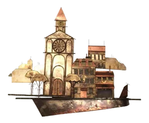 Curtis Jere Sculpture of a Church With Village