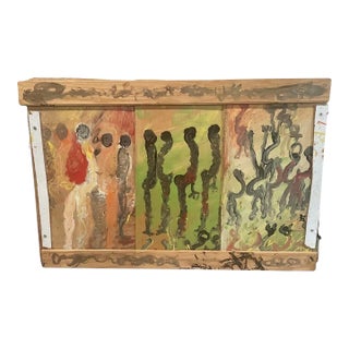 Purvis Young Painting on Panel, Signed (42” Wide) For Sale