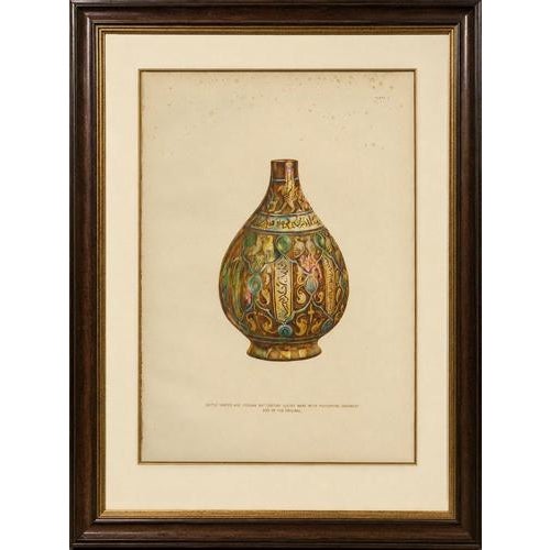 Title: Rare Lustreware Vase Plate from Wallis, Limited Edition, 1899 : A rare and visually striking chromolithographic...