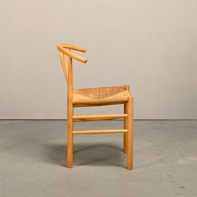 J151 Dining Chairs in Beech and Papercord by Erik Ole Jørgensen for FDB Møbler, 1970s, Set of 4 For Sale - Image 6 of 17