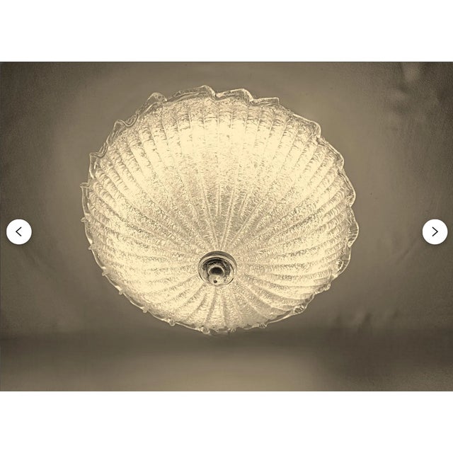 Large Mid-Century Modern Hollywood Regency Ceiling Light in Murano Glass from Barovier & Toso, 1980s For Sale - Image 12 of 14