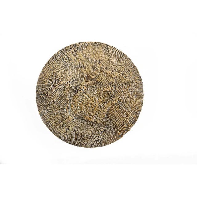 Brass Hand-Sculpted Side Table by Samuel Costantini For Sale - Image 4 of 7