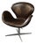Mid-Century Modern Danish Brown Leather Swan Chair by Arne Jacobsen for Fritz Hansen, 1958 For Sale