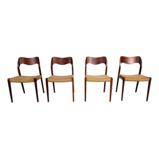 Model 71 Dining Chairs in Teak by Niels O. Møller for J.L. Møllers, Denmark, 1960s, Set of 4 For Sale