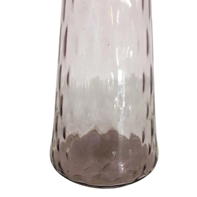 Mid-Century Modern Mid Century Smoked Purple Hand Blown Glass Vase For Sale - Image 3 of 4