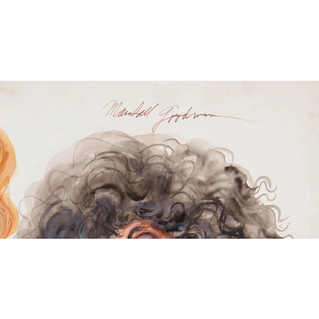 Marshall Goodman Meryl Streep & Cher, Caricature Drawing by Marshall Goodman circa 1980 For Sale - Image 4 of 4