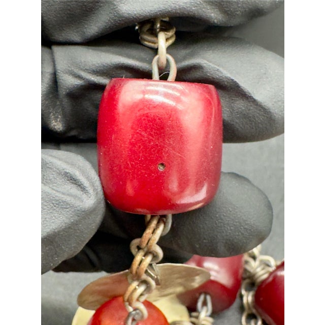 Antique Turkish Faturan Cherry Bakelite Coin Charm Necklace For Sale - Image 15 of 16