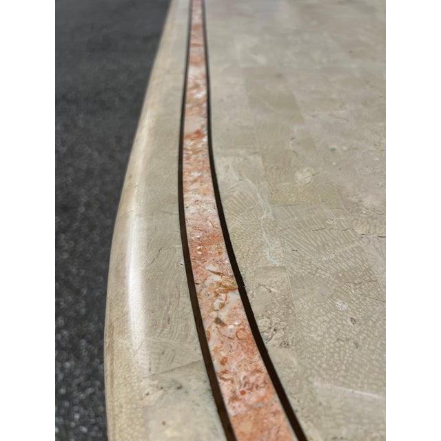 Beige Tessellated Stone & Brass Dining Table Manor of Maitland Smith For Sale - Image 8 of 12