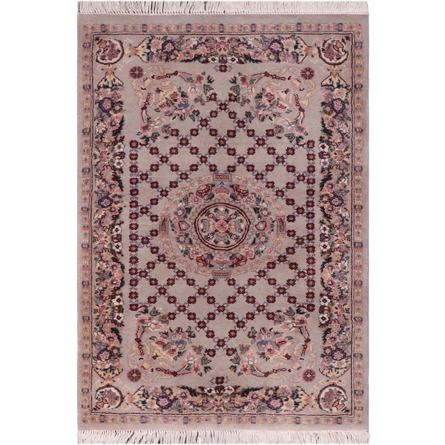Shabby Chic 1990's Pak-Persian Gray/Blue Wool Rug - 2'8'' X 4'4'' For Sale - Image 9 of 9