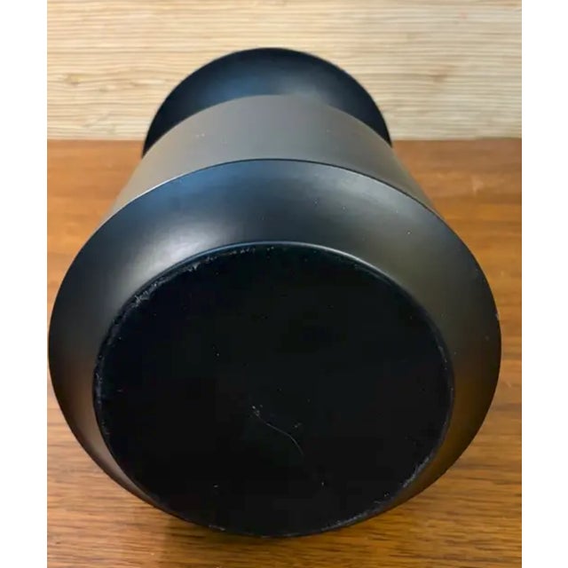 Vintage Metal Vase With Chrome Interior For Sale - Image 4 of 4