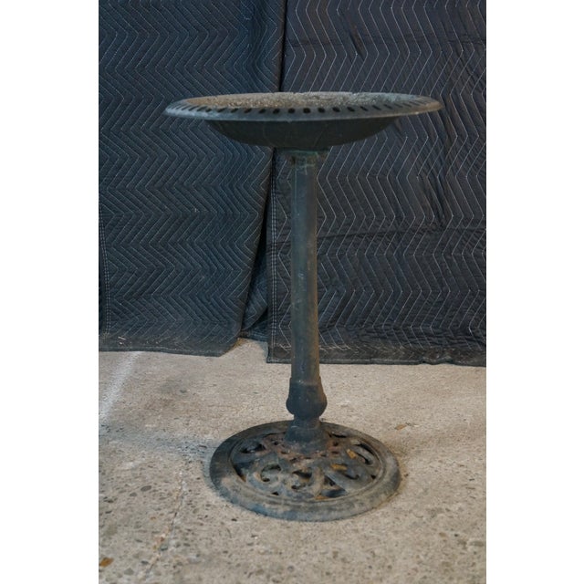 Vintage Victorian Revival Cast Aluminum Reticulated Birdbath 28" For Sale - Image 4 of 18