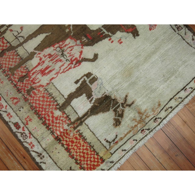 Zabihi Collection Caravan Pictorial Turkish Rug For Sale In New York - Image 6 of 6