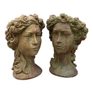 1970s Art Nouveau Stone Planters - Set of 2 For Sale