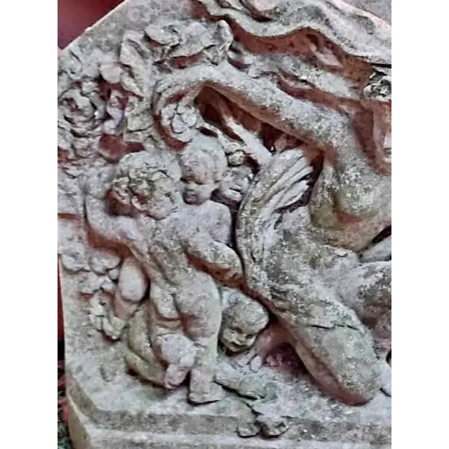 Vintage Bacchic Garden Relief Sculpture — Cherubs & Garland Motif (13½″ × 14½″) For Sale - Image 4 of 8