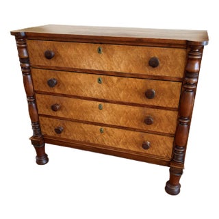 Antique American Chest of Drawers With Birdeye Maple Drawer Fronts For Sale