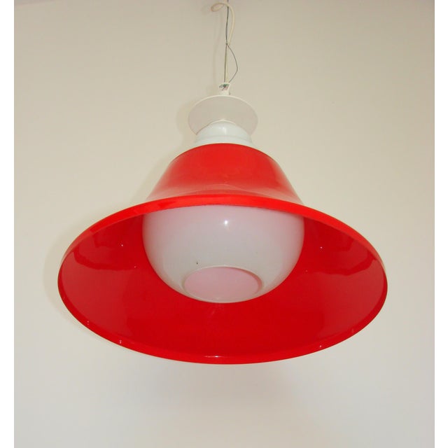 Red Space Age Pendant Light in Red Glass, 1970s For Sale - Image 8 of 11