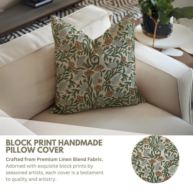 Elevate your home décor with our handmade decorative throw Pillow Covers, featuring a beautiful "Linen Blend " "Brown "...