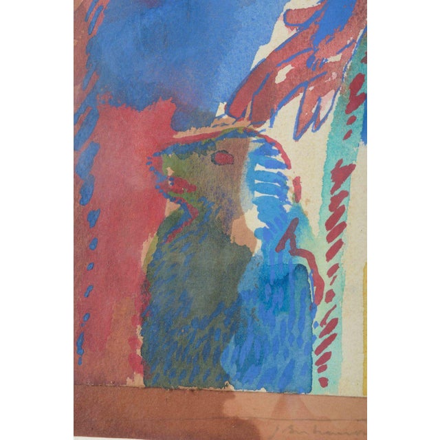 Modern Jens Birkemose, Composition with Animal Motif, 1975, Watercolor on Paper For Sale - Image 3 of 8