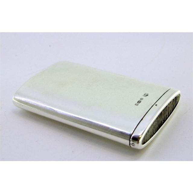 Silver Matchbox with Monogram Engraving and Slide Opening System For Sale - Image 4 of 8