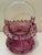Glass 1980s Fenton Art Glass Country Cranberry Purple Basket With Grapes and Leaves For Sale - Image 7 of 12