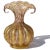 Beautiful vintage Murano hand blown purple and gold flecks Italian art glass footed, with fan shape rim decorative flower...