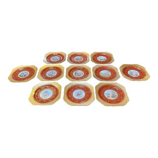 Royal Vienna Square Dessert Plates, Set of Eleven For Sale