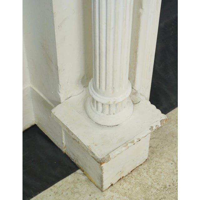 White Antique Federal White Wooden Fireplace Mantel For Sale - Image 8 of 13