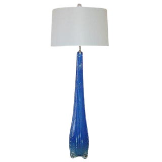 Vintage Murano Glass Lamp Blue For Sale